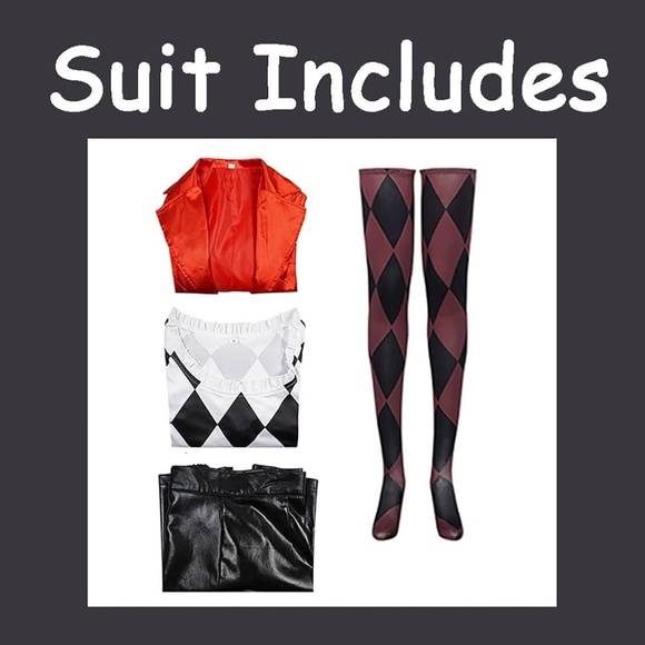 Harley Cosplay Harleen Costume Dress Outfit Suit UniformFull Set Size Medium - Picture 4 of 16